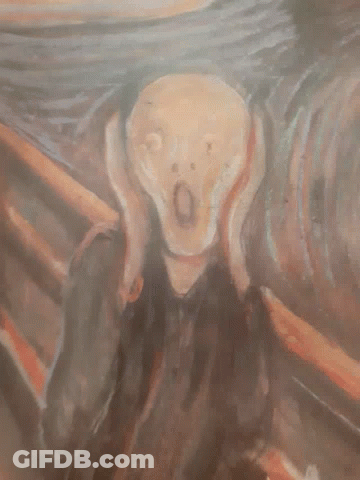 A Painting Of A Scream By Edvard Munch Is Shown GIF