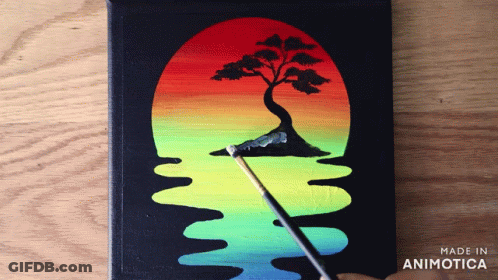 A Painting Of A Tree With The Words Made In Animatica On The Bottom Right GIF