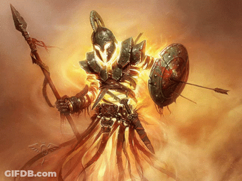 Warrior With Spear And Shield GIF