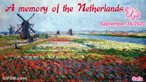 A Painting Of A Windmill With The Date September 16 2020 GIF