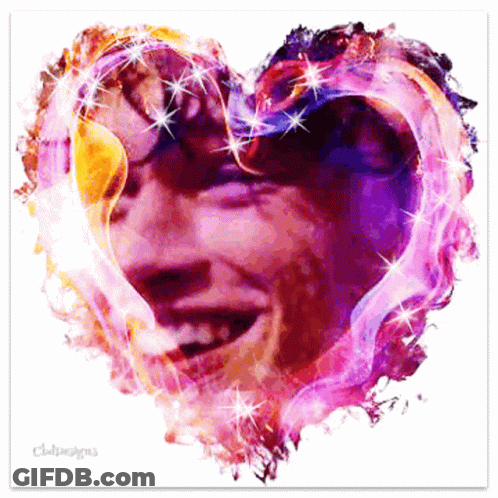 A Painting Of A Woman In A Heart Shaped Frame GIF