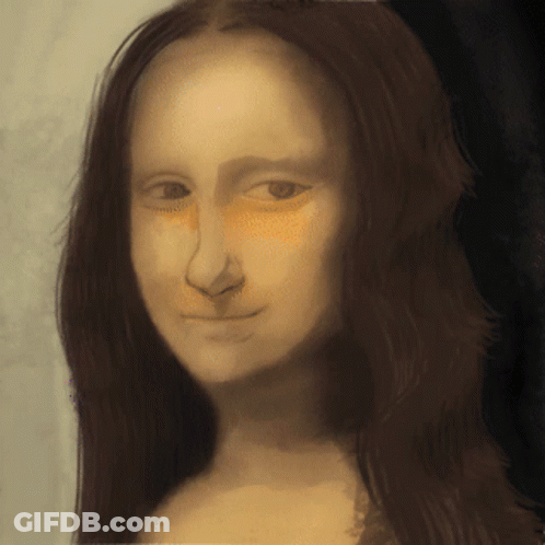A Painting Of A Woman 'S Face With Long Hair GIF