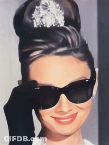 Painting Of Woman Wearing Sunglasses And Bun GIF