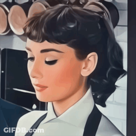 Painting Of Woman With Black Apron GIF