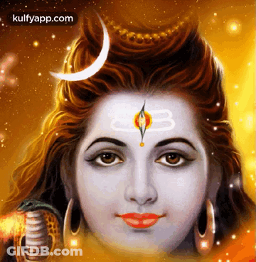 A Painting Of A Woman With A Crescent Moon On Her Head And The Words Kulfyapp.com On The Bottom GIF