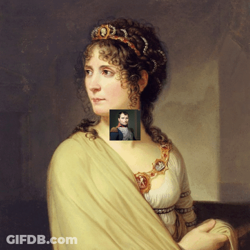 A Painting Of A Woman With A Crown On Her Head GIF