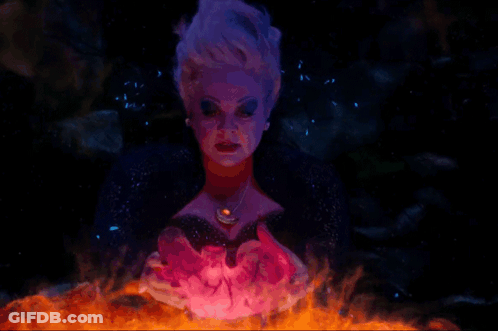 A Painting Of A Woman With A Necklace Holding A Glowing Object GIF