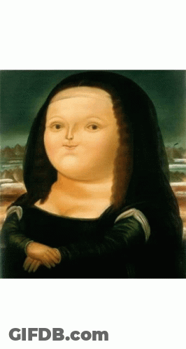 A Painting Of A Woman With A Very Thick Face GIF