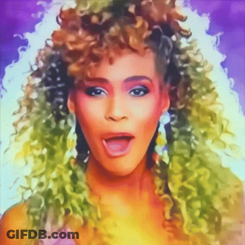 A Painting Of A Woman With Curly Hair And Pink Eyeshadow GIF