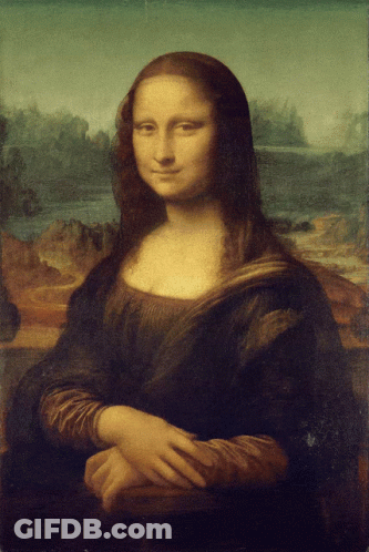 A Painting Of A Woman With Long Brown Hair GIF