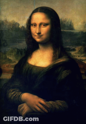 A Painting Of A Woman With Long Dark Hair GIF