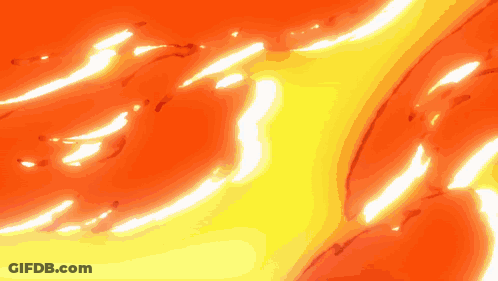 A Painting Of A Yellow And Orange Background With Flames GIF