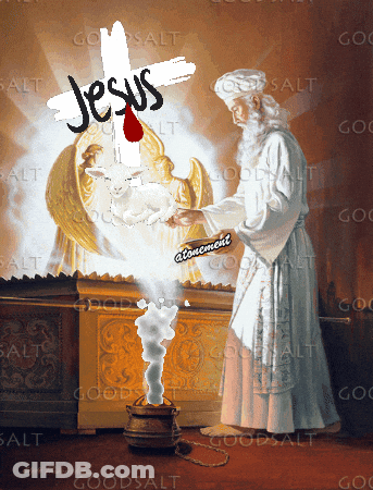 A Painting Of Jesus And A Lamb With The Word Jesus Written On It GIF
