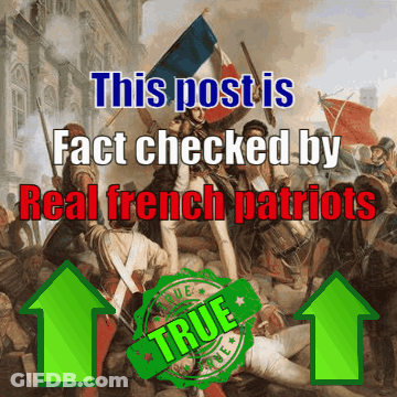 A Painting Of Soldiers With The Words " This Post Is Fact Checked By Real French Patriots " GIF