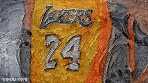A Painting Of The Lakers Number 24 Jersey GIF