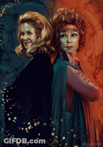 A Painting Of Two Women With The Words " Mccliffe.com " On The Bottom Right GIF