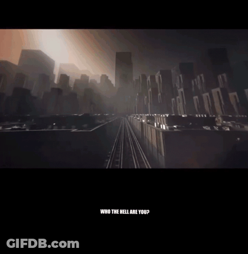A Painting With The Words Who The Hell Are You Below It GIF