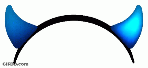 A Pair Of Blue Horns On A White Background . GIF