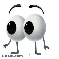 A Pair Of Eyes With Arms And Legs On A White Background . GIF