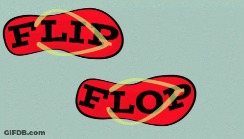 A Pair Of Flip Flops On A Grey Background GIF