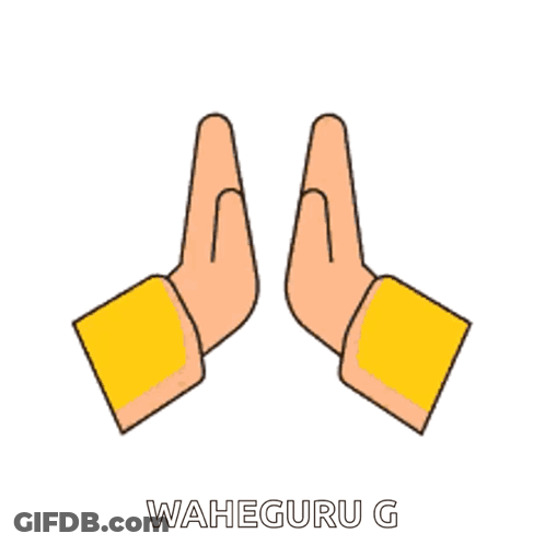 A Pair Of Hands With The Words Waheguru G Written Below Them GIF