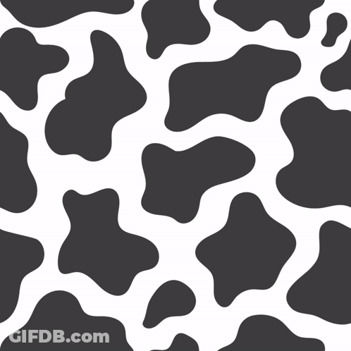 A Pair Of Pink Cowboy Boots And A Pink Hat On A Black And White Cow Print Background GIF