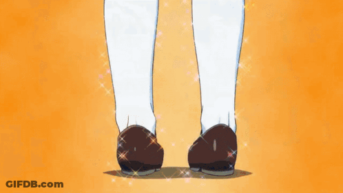 A Pair Of Thigh High Socks With Blue Ribbons GIF