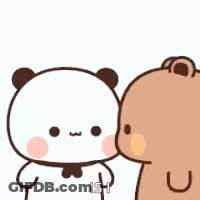 A Panda And A Brown Bear Are Kissing Each Other . GIF