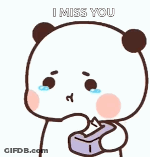 A Panda Bear Is Crying While Holding A Box Of Tissues And Saying `` I Miss You '' . GIF