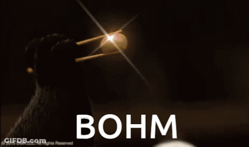A Panda Bear Is Holding Chopsticks And The Word Bohm Is On The Bottom Right GIF