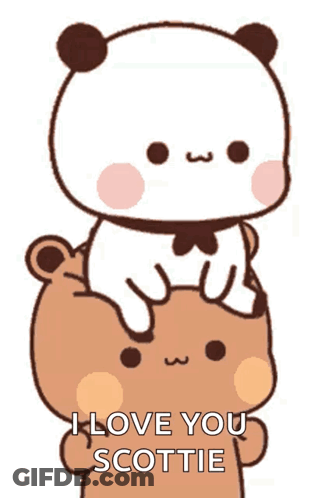 A Panda Bear Is Sitting On Top Of A Teddy Bear . GIF