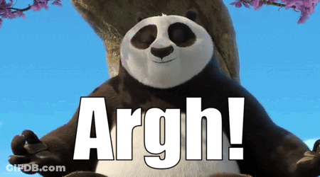 A Panda Bear Is Sitting Under A Tree With The Words Argh Written On The Bottom GIF