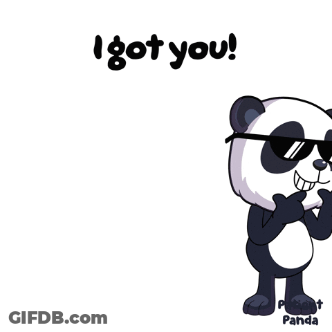 A Panda Bear Wearing Sunglasses Giving A Thumbs Up And Saying I Got You GIF