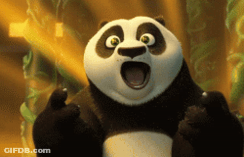 A Panda Bear With A Surprised Expression On Its Face GIF