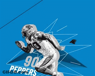 A Panthers Football Player Wearing A Helmet With A Reflection Of A Player In It GIF