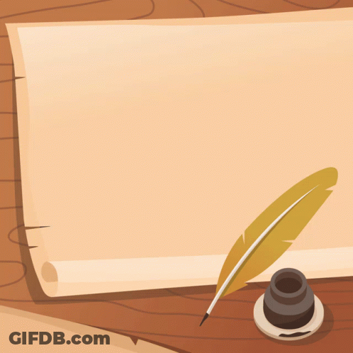 A Paper That Says Happy Independence Day Next To A Feather Pen GIF