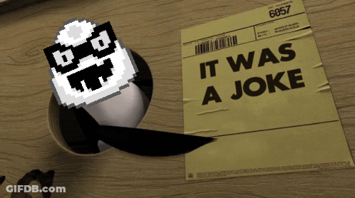A Paper That Says It Was A Joke Next To A Penguin GIF