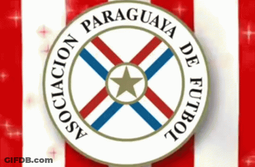 A Paraguaya De Futbol Logo On A Red White And Blue Background GIF