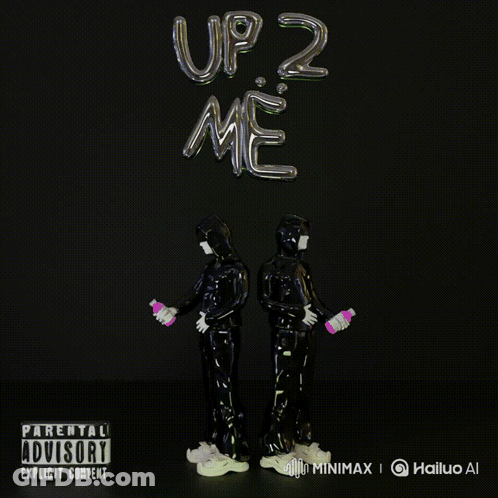 A Parental Advisory Explicit Content Poster With Two Figures On It GIF