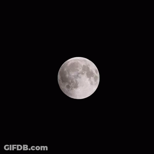 A Partial Eclipse Of The Moon Is Visible In The Dark GIF