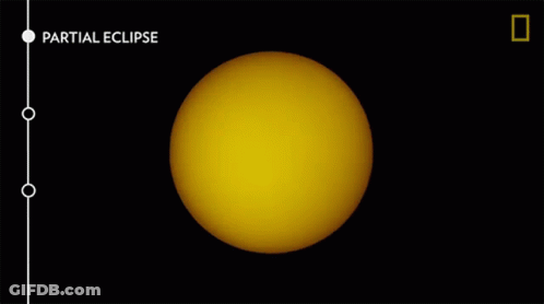 A Partial Eclipse Of The Sun Is Shown In A Graphic GIF