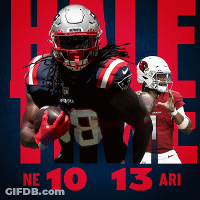 A Patriots Football Player Is Holding A Ball In His Hand GIF