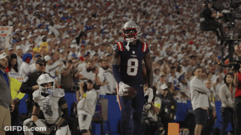 A Patriots Player With The Number 8 On His Shirt GIF