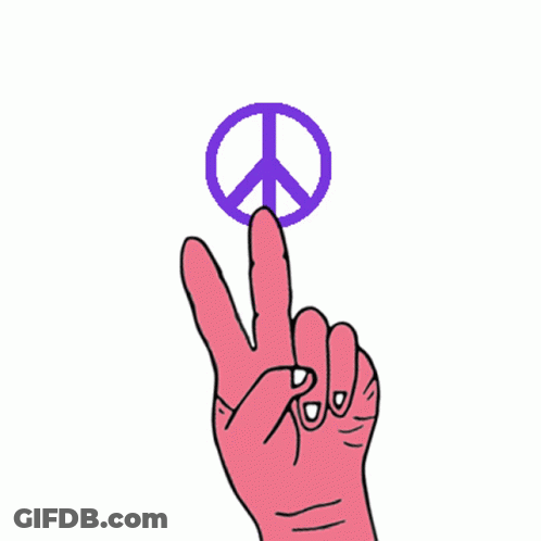 A Peace Sign Is Behind A Hand That Is Making A Peace Sign GIF