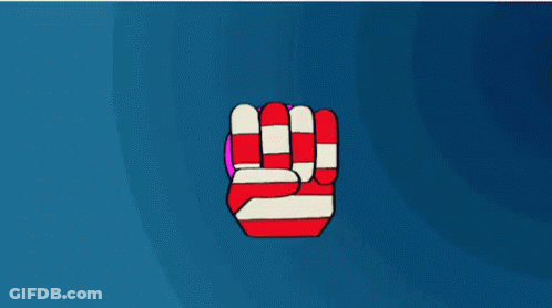 A Peace Sign Is In A Circle With A Blue Background GIF