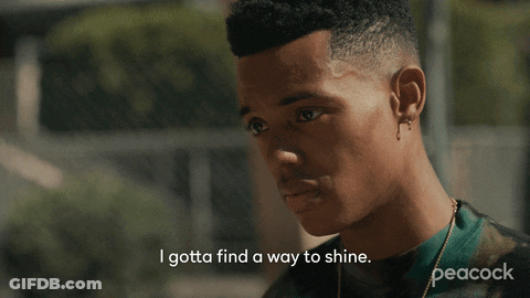 A Peacock Ad Shows A Young Man Talking GIF