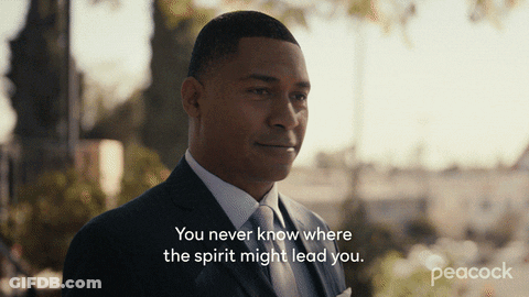 A Peacock Ad With A Man In A Suit And Tie GIF