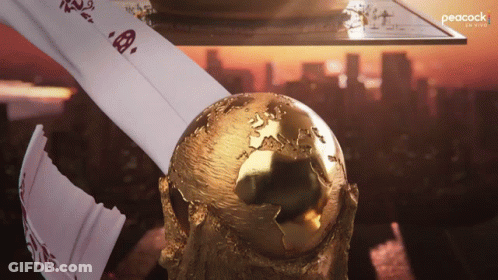 A Peacock Logo Can Be Seen Behind A Globe GIF