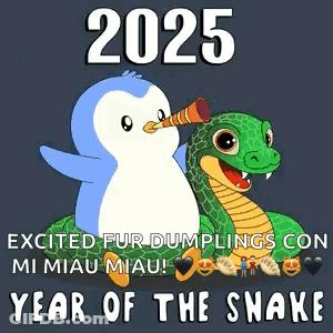 A Penguin And A Snake Are Sitting Next To Each Other On A Poster . GIF