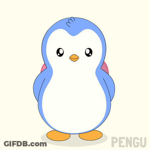 A Penguin Holding A Heart That Says " I Love You " GIF